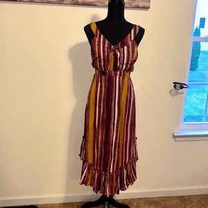 Eyeshadow asymmetrical multi colored dress